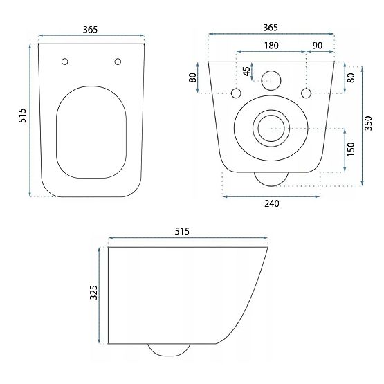 Hänge-WC-Schüssel Rea Dexter Tornado