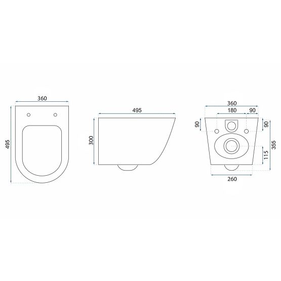 Hänge-WC-Schüssel Rea Tito Tornado NFQ