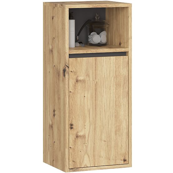 HÄNGENDE BADEZIMMERMÖBEL-SET MIT ÖFFNUNGEN VAMI EICHE ARTISAN / GRAFITGRAU