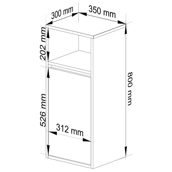 HÄNGENDER BADEZIMMERSCHRANK VAMI W35 1D 1W GRAPHITGRAU / EICHE ARTISAN