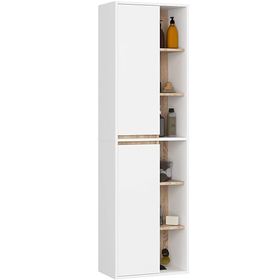 HÄNGENDER BADEZIMMERSCHRANK VAMI W50 2D 6P WEISS / SONOMA EICHE