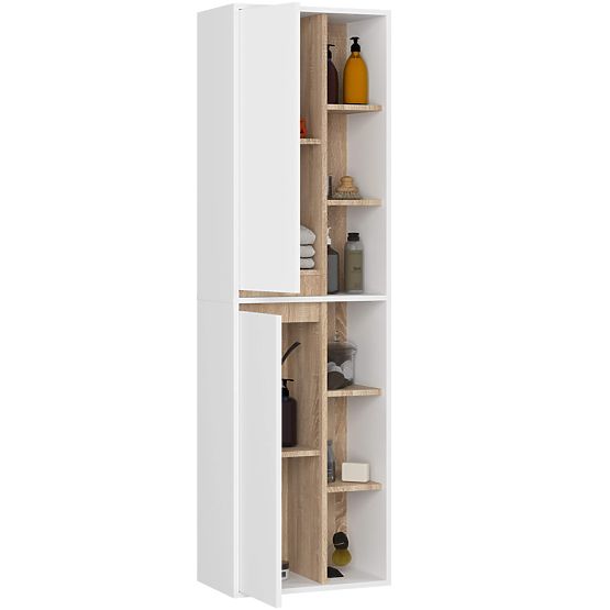 HÄNGENDER BADEZIMMERSCHRANK VAMI W50 2D 6P WEISS / SONOMA EICHE