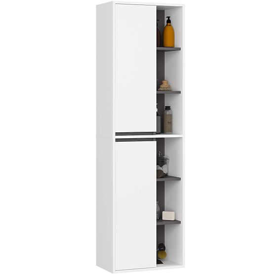 HÄNGENDER BADEZIMMERSCHRANK VAMI W50 2D 6P WEISS / GRAPHITGRAU