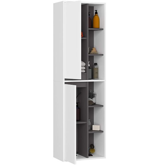HÄNGENDER BADEZIMMERSCHRANK VAMI W50 2D 6P WEISS / GRAPHITGRAU