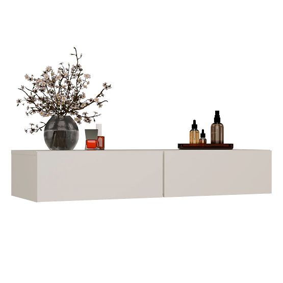 Hängender Kosmetiktisch MIKA 110 cm 2 Schubladen für Schlafzimmer KASCHMIR Beige