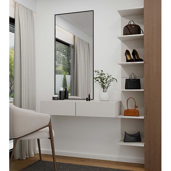 Hängender Kosmetiktisch MIKA 110 cm 2 Schubladen für Schlafzimmer KASCHMIR Beige