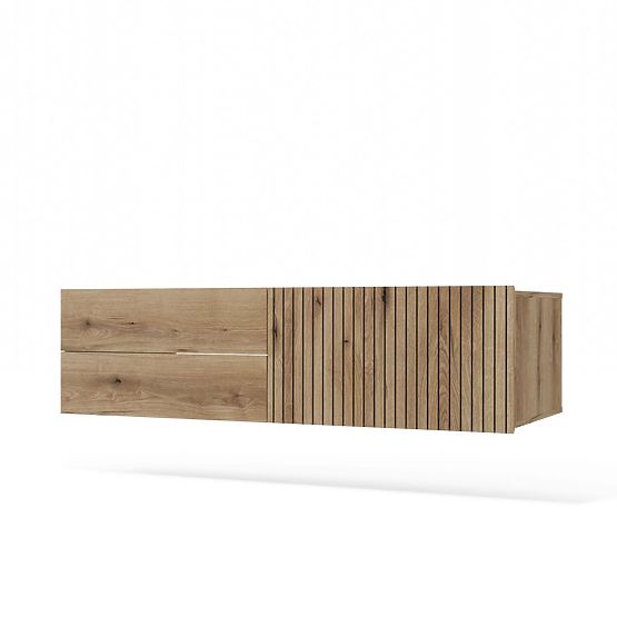 HÄNGESCHRANK UNTER WASCHBECKEN TIGO 1D2S EICHE EVOKE 140 CM 2 SCHUBLADEN GERILLTE FRONT