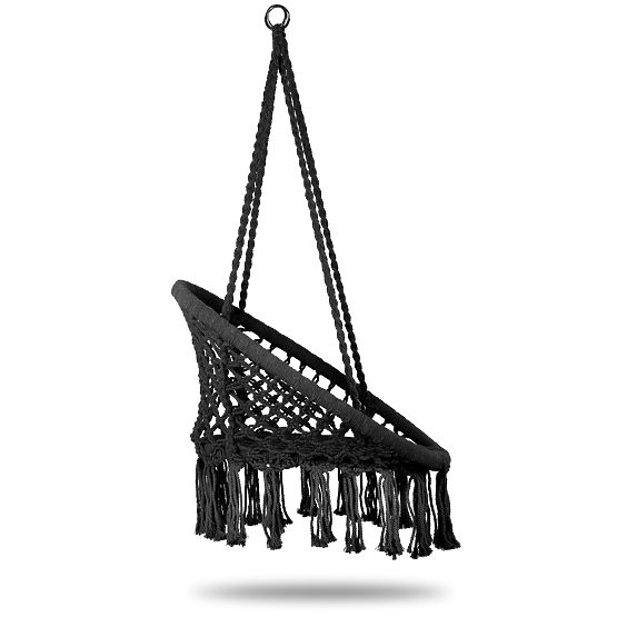 Hängesessel Boho Gartenschaukel Schwarz MultiGarden
