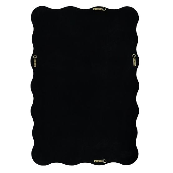 Hängespiegel Glimmer im gewellten Rahmen, dunkle Walnuss