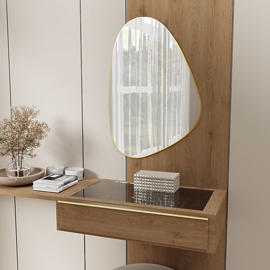 Hängespiegel im goldenen Rahmen Libia, 76x51 cm, unregelmäßige Form