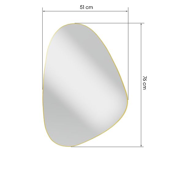 Hängespiegel im goldenen Rahmen Libia, 76x51 cm, unregelmäßige Form