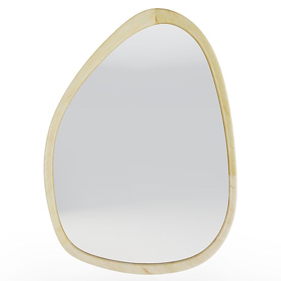 Hängespiegel im Holzrahmen Lisa 70x90 cm, unregelmäßige Form, natur