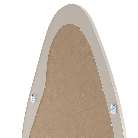 Hängespiegel im Holzrahmen Mara, 180x80 cm, unregelmäßige Form, cremefarben