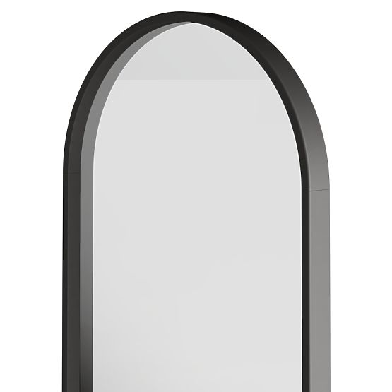 Hängespiegel im Holzrahmen Plico 45x90 cm, oval, schwarz