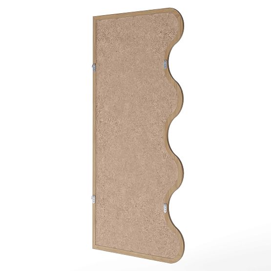 Hängespiegel in welligem Rahmen Noelie, 140x70 cm, rechteckig, Paulownia-Holz, natur