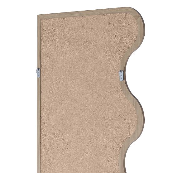 Hängespiegel in welligem Rahmen Noelie, 140x70 cm, rechteckig, Paulownia-Holz, natur