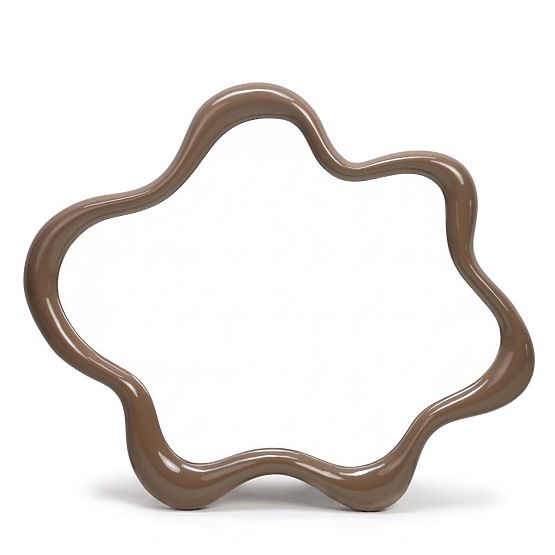 Hängespiegel Izzi, unregelmäßig, hellbraun/mocha, glänzend