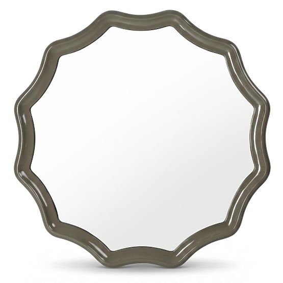 Hängespiegel Luppo, grün-grau, glänzend
