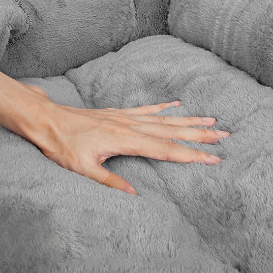 Haustierbett mit Decke S – grau