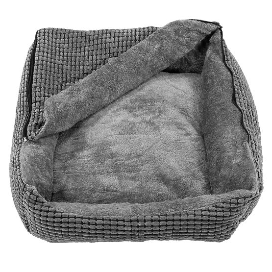 Haustierbett mit Decke S – grau
