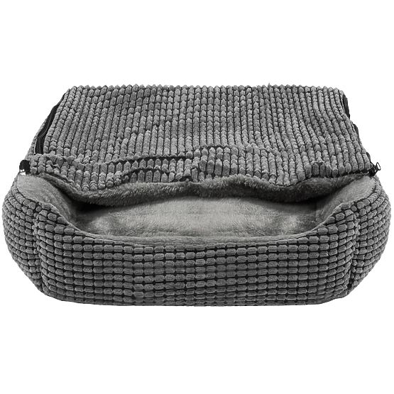 Haustierbett mit Decke S – grau