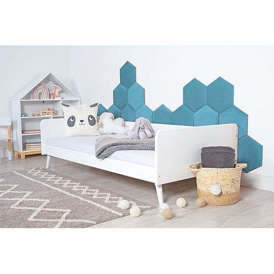 Sechseckige gepolsterte Platte – Smaragd