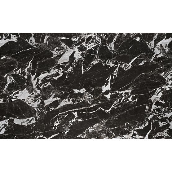 HILARIO ausziehbarer Tisch, Platte - schwarzer Marmor, Beine - schwarz (3p=1Stk)