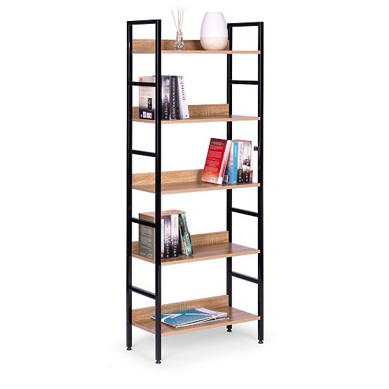 Hoher Loft-Regal 5 Böden Metall MDF ModernHome