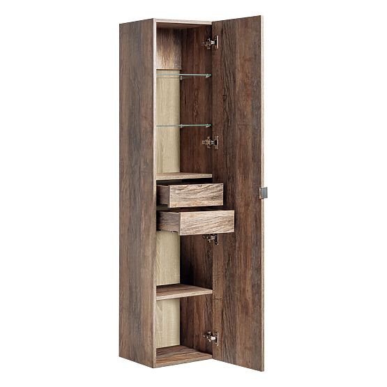 Hoher Schrank 1 Tür 2 Schubladen