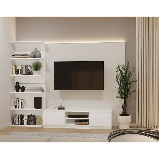 HOHES WEIßES REGAL 6P 180 cm 6 Regalböden für Bücher und Dokumente für Büro und Wohnzimmer