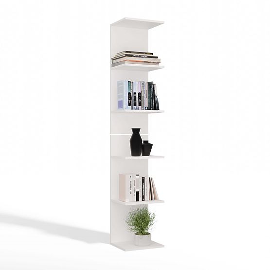 HOHES WEIßES REGAL 6P 180 cm 6 Regalböden für Bücher und Dokumente für Büro und Wohnzimmer