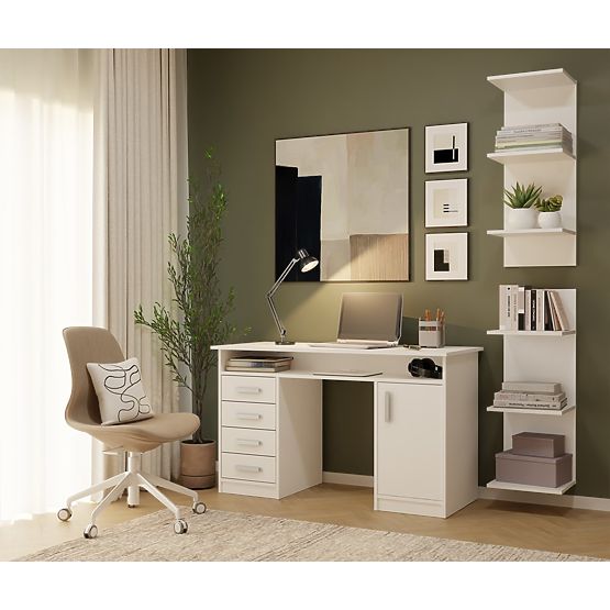 HOHES WEIßES REGAL 6P 180 cm 6 Regalböden für Bücher und Dokumente für Büro und Wohnzimmer