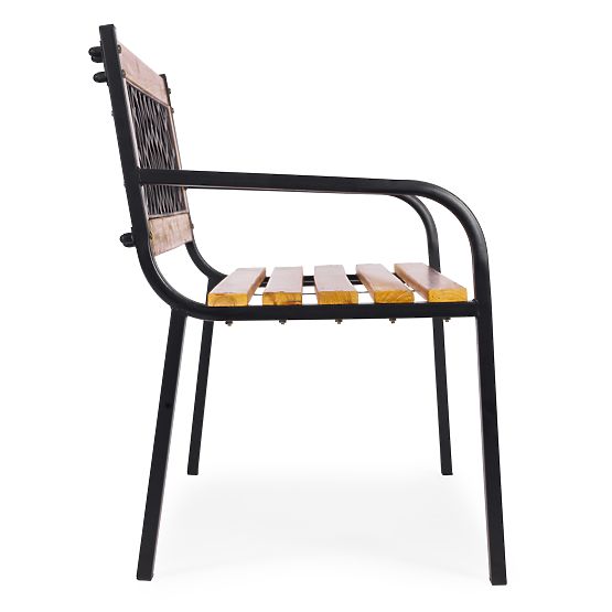 Holz-Gartenbank mit Gitterrückenlehne 118x52 cm Parkbank MultiGarden