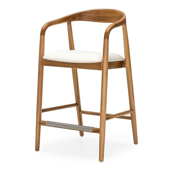 Holzbarhocker Ludvika 2.0, abgerundet, natur/creme