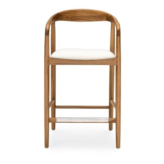 Holzbarhocker Ludvika 2.0, abgerundet, natur/creme