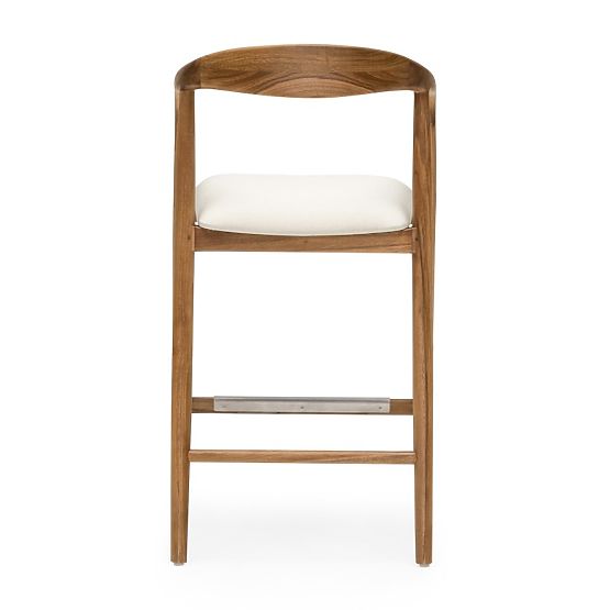 Holzbarhocker Ludvika 2.0, abgerundet, natur/creme