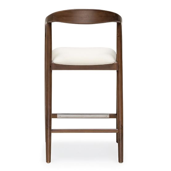 Holzbarhocker Ludvika 2.0, abgerundet, Nussbaum/Creme
