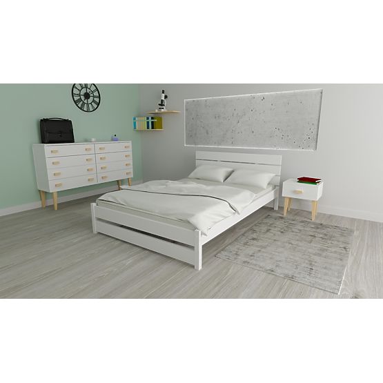 Holzbett Max 200 x 120 cm - weiß