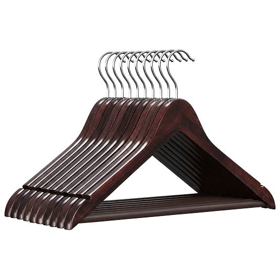 Holzkleiderbügel RONDO Set 10 Stück dunkelbraun