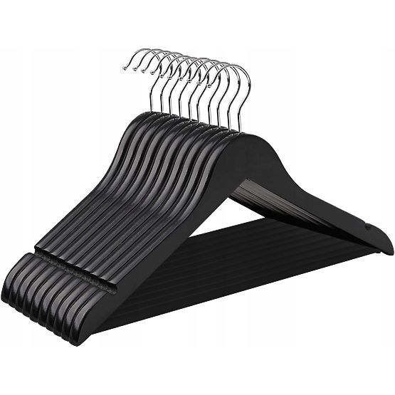 Holzkleiderbügel RONDO Set 10 Stück schwarz