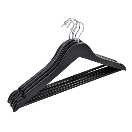 Holzkleiderbügel RONDO Set 5 Stk. schwarz