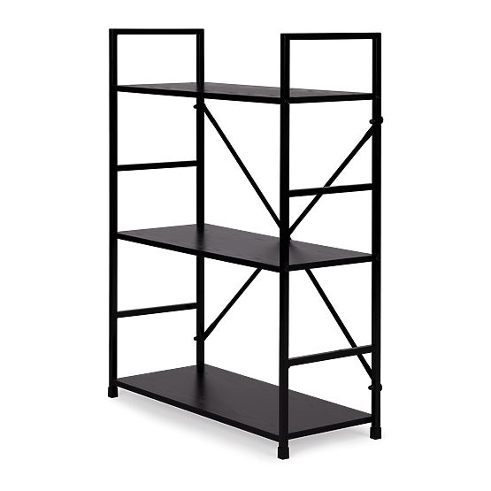 Holzregal mit breitem Metallrahmen LOFT 3 Regale schwarz