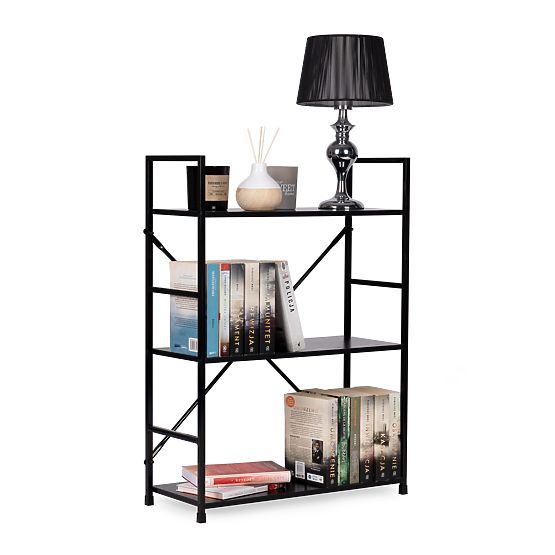 Holzregal mit breitem Metallrahmen LOFT 3 Regale schwarz
