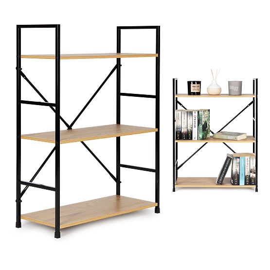Holzregal mit Metallrahmen breit LOFT 3 Regalböden