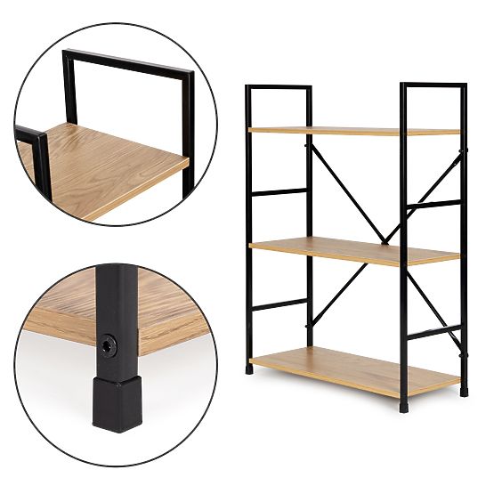 Holzregal mit Metallrahmen breit LOFT 3 Regalböden