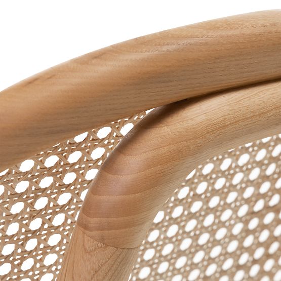 Holzstuhl Monet mit Wiener Geflecht, Rattan, Velours, natur/hellbraun