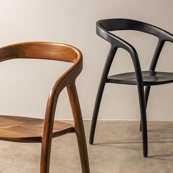 Holzstuhl Sande abgerundet, natur, Teakholz