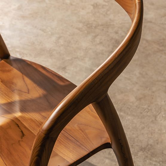 Holzstuhl Sande abgerundet, natur, Teakholz