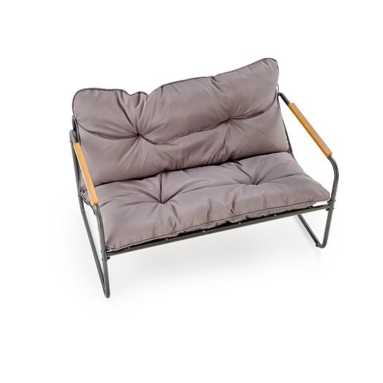 HUDSON, Garten-Set (Sofa, 2x Sessel, Tisch), grau / braun (1p=1Set)