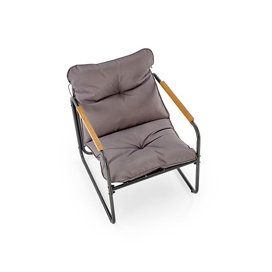 HUDSON, Garten-Set (Sofa, 2x Sessel, Tisch), grau / braun (1p=1Set)